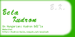 bela kudron business card